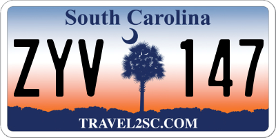 SC license plate ZYV147