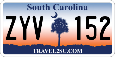 SC license plate ZYV152