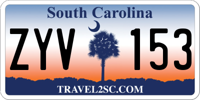 SC license plate ZYV153