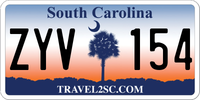 SC license plate ZYV154