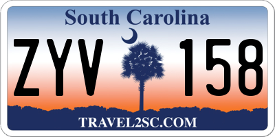SC license plate ZYV158