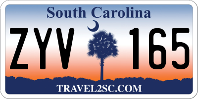 SC license plate ZYV165