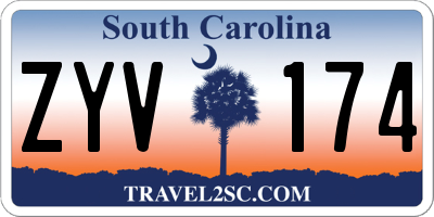 SC license plate ZYV174