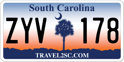 SC license plate ZYV178