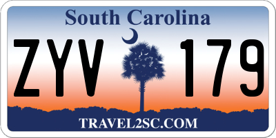 SC license plate ZYV179