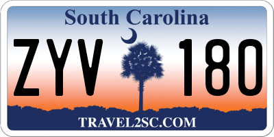 SC license plate ZYV180
