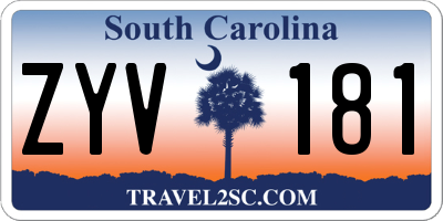 SC license plate ZYV181