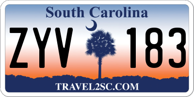 SC license plate ZYV183