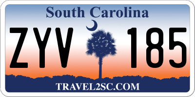 SC license plate ZYV185