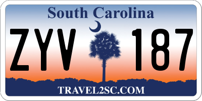 SC license plate ZYV187
