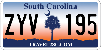 SC license plate ZYV195