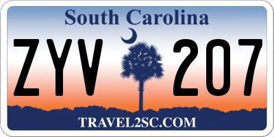 SC license plate ZYV207