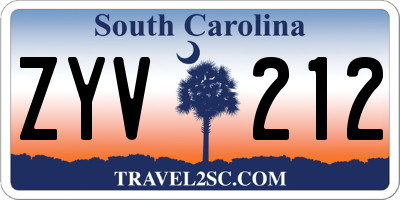 SC license plate ZYV212