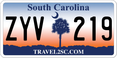 SC license plate ZYV219