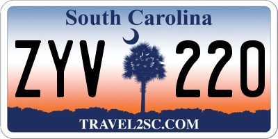 SC license plate ZYV220