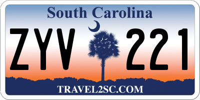 SC license plate ZYV221