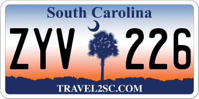 SC license plate ZYV226