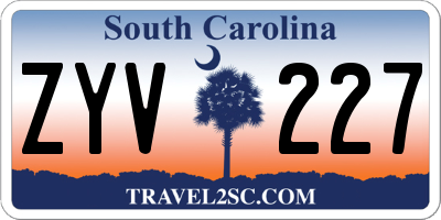 SC license plate ZYV227