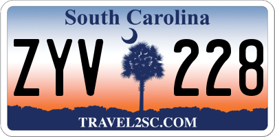 SC license plate ZYV228