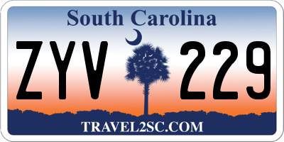 SC license plate ZYV229
