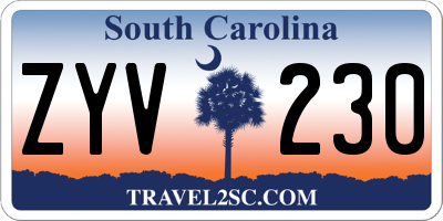 SC license plate ZYV230