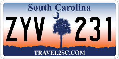 SC license plate ZYV231