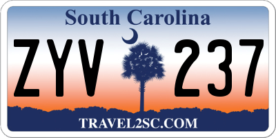 SC license plate ZYV237