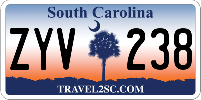 SC license plate ZYV238