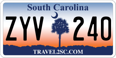SC license plate ZYV240