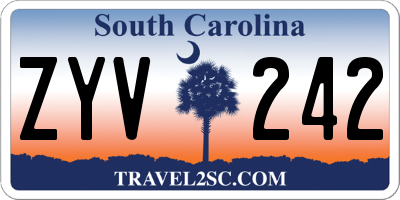 SC license plate ZYV242