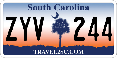 SC license plate ZYV244