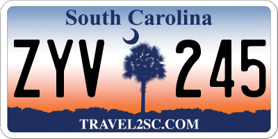 SC license plate ZYV245