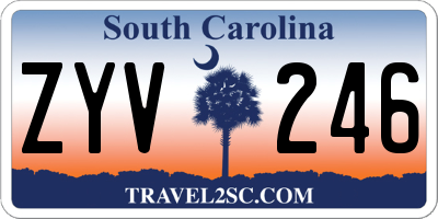 SC license plate ZYV246