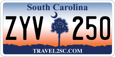 SC license plate ZYV250