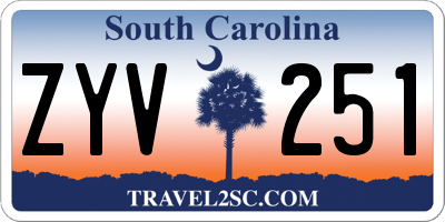 SC license plate ZYV251