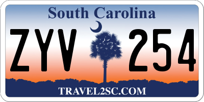 SC license plate ZYV254