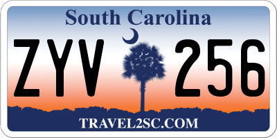 SC license plate ZYV256