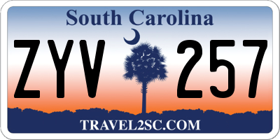 SC license plate ZYV257