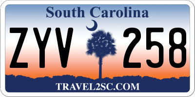 SC license plate ZYV258