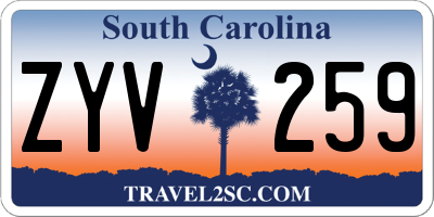 SC license plate ZYV259