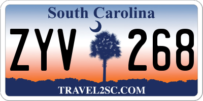 SC license plate ZYV268