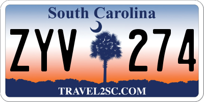 SC license plate ZYV274