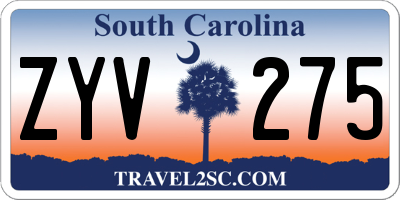 SC license plate ZYV275