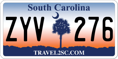 SC license plate ZYV276