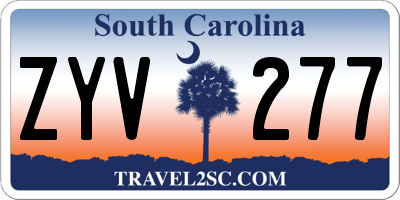 SC license plate ZYV277