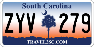 SC license plate ZYV279