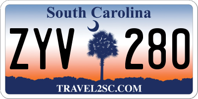 SC license plate ZYV280