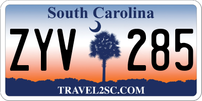 SC license plate ZYV285