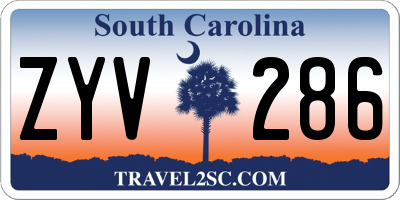 SC license plate ZYV286