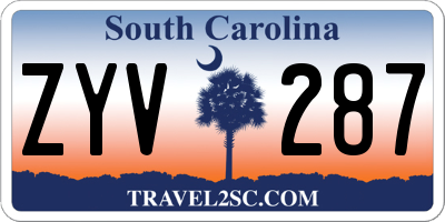 SC license plate ZYV287